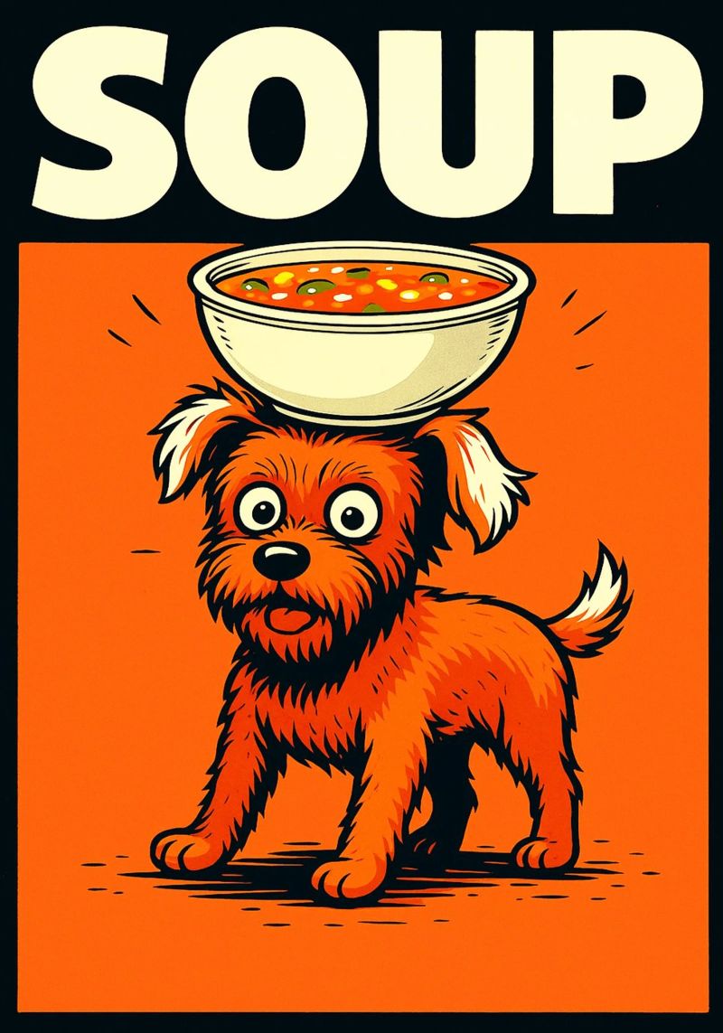 Soupe d'équilibre pour chiens poster de the gindils
