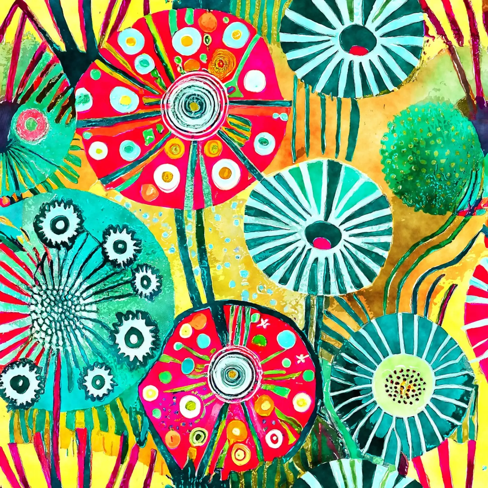 Funky Dandelions poster by Botanical Pattern House