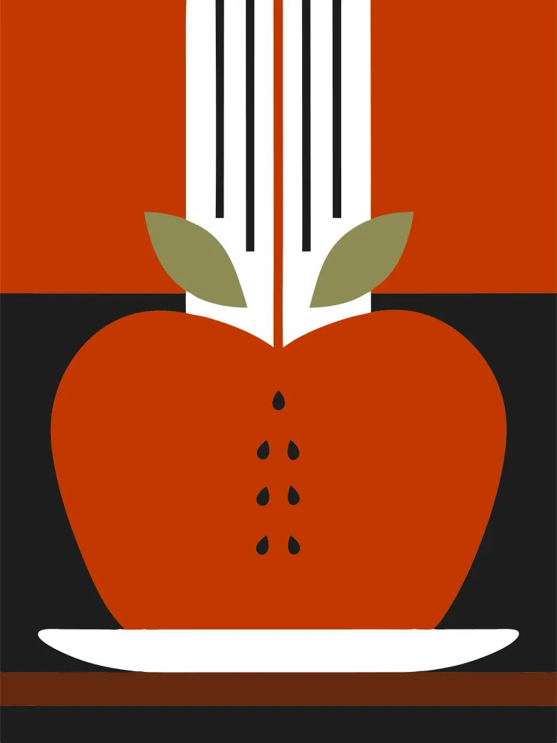 Manzana moderna lienzo con Marco flotante de LOOK DIFFERENT