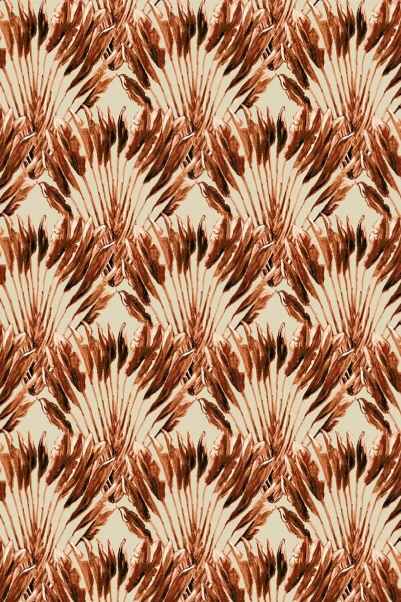 Madagascar Travellers Palm Terracotta Rood carta hahnemühle da Femke Zwaan