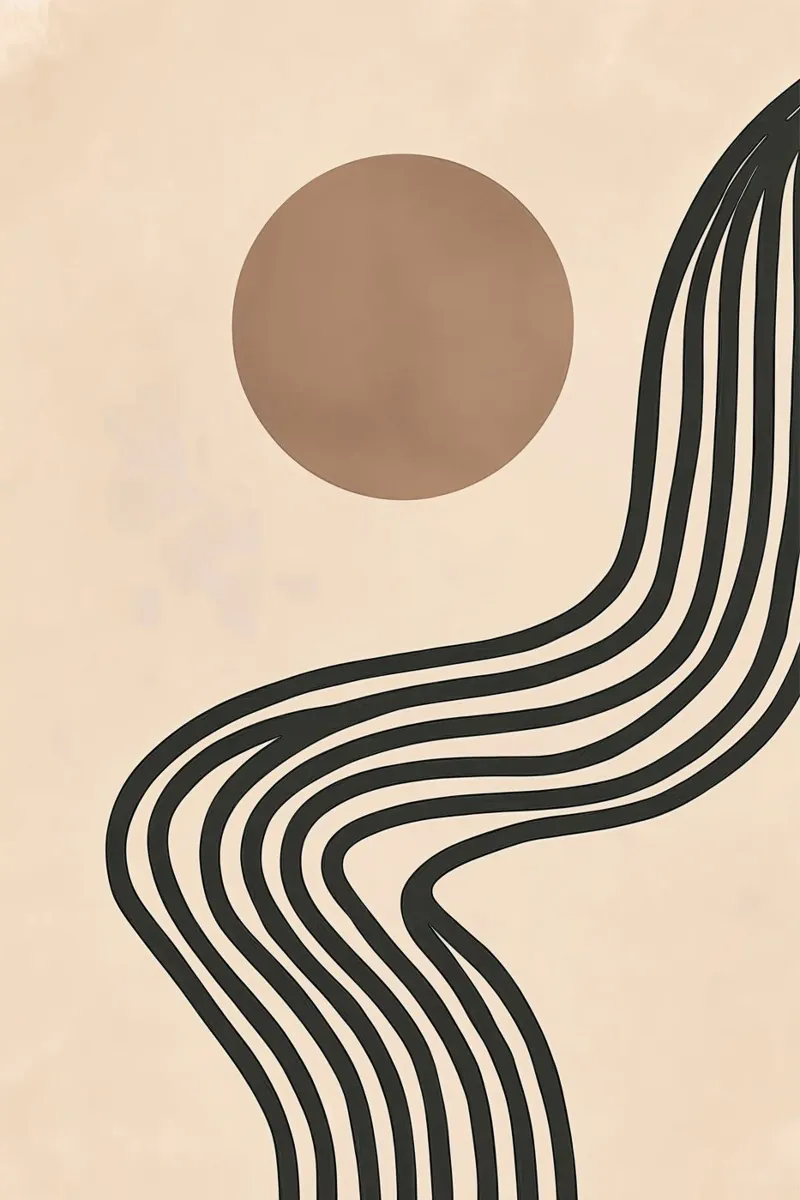 Zentuin Zonsopgang | Abstract Boho Grafisch canvas van Autofocus