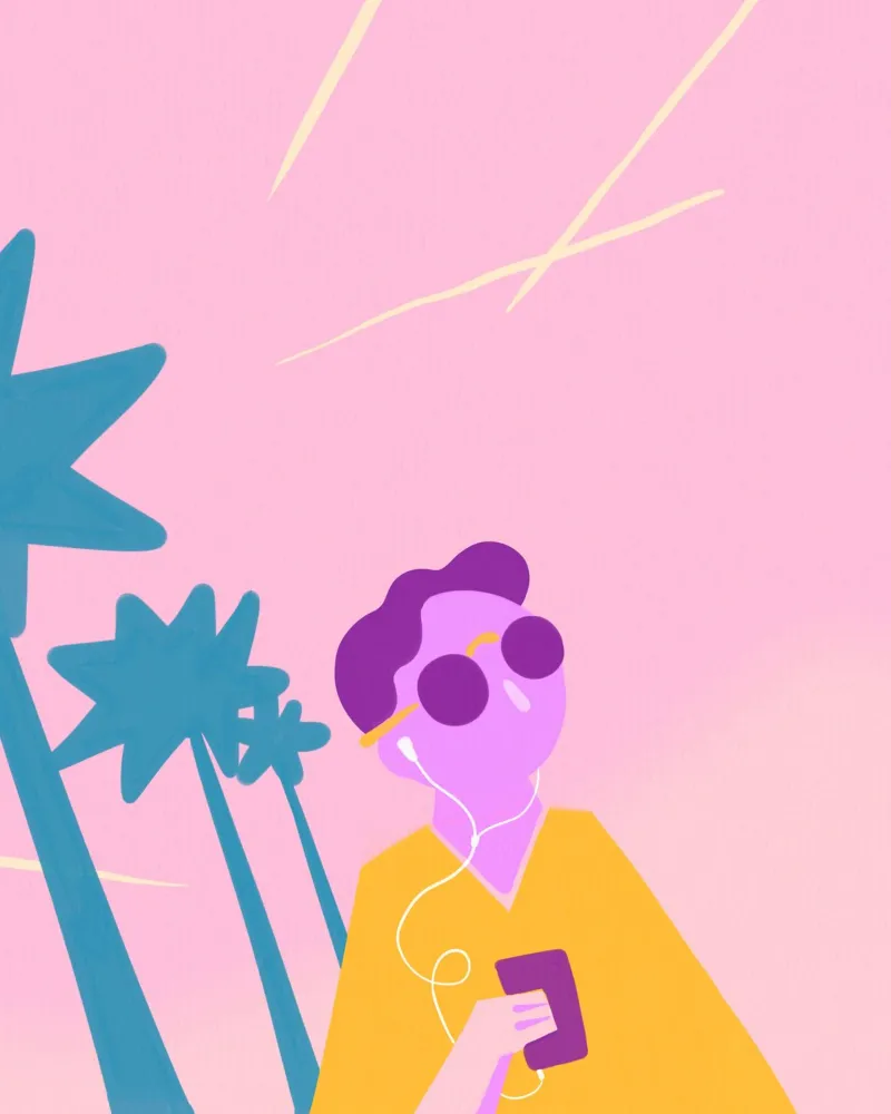 Beach Vibes plexiglass da Johannes Lott Illustration