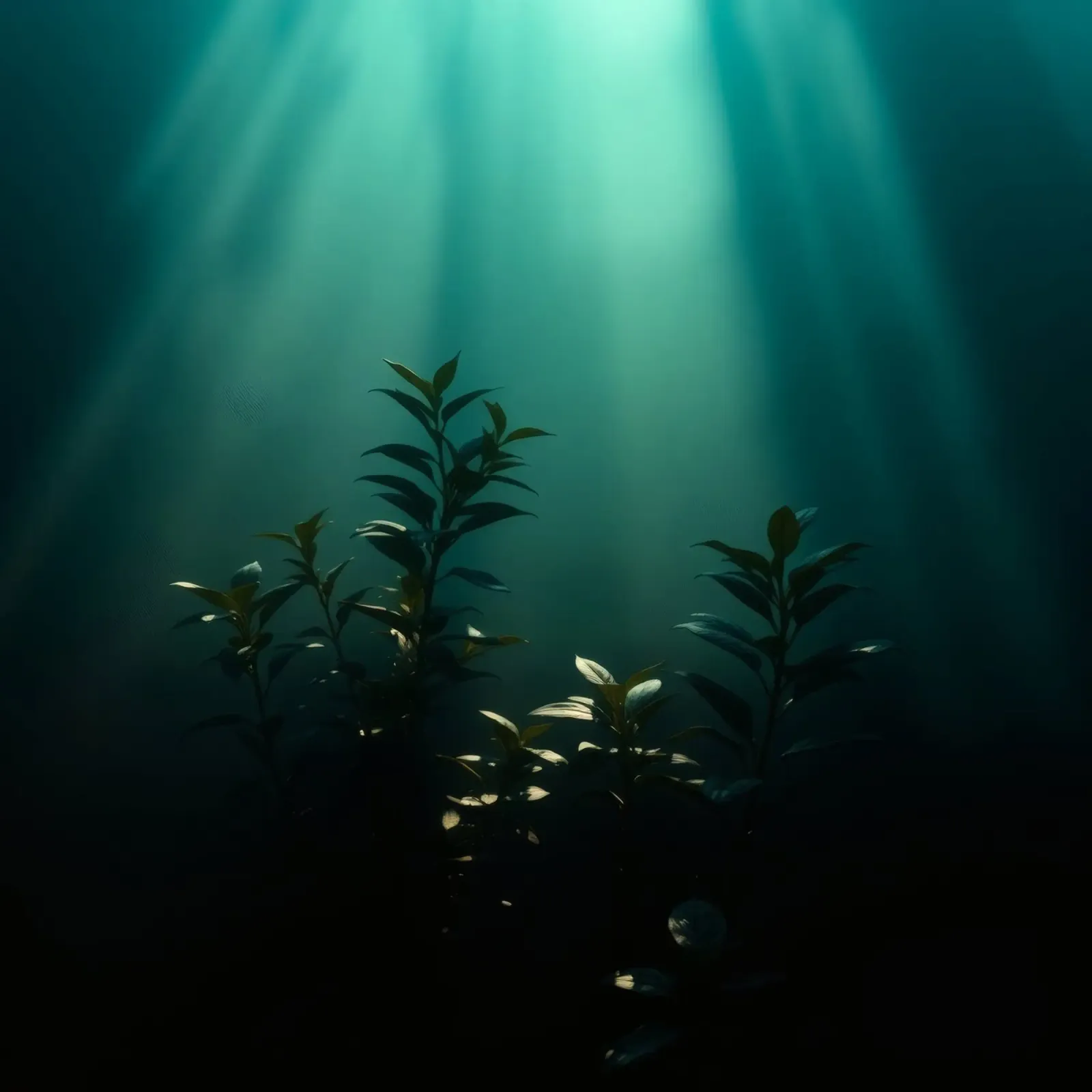 Underwater plants illuminated by soft rays of light canvas by DesignDoodle