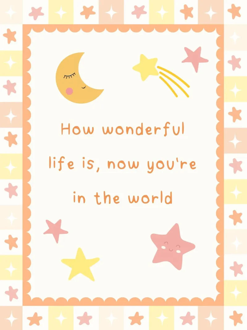 How Wonderful Life Is, Nursery Cute Print (La vie est merveilleuse) poster de SunshinePrints
