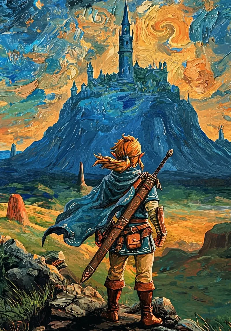 Link La leggenda di Zelda carta hahnemühle da Fleur de Lys