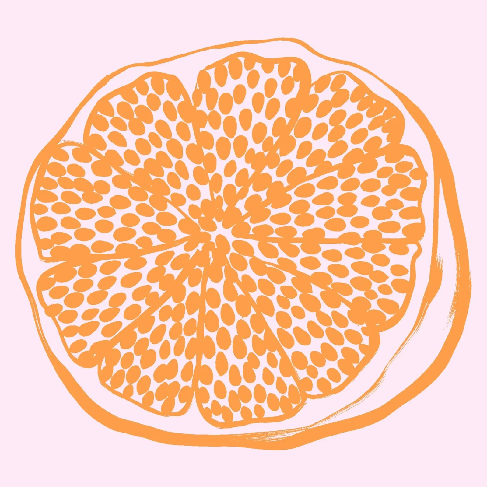 SUN Orange poster with wooden frame by All Colours
