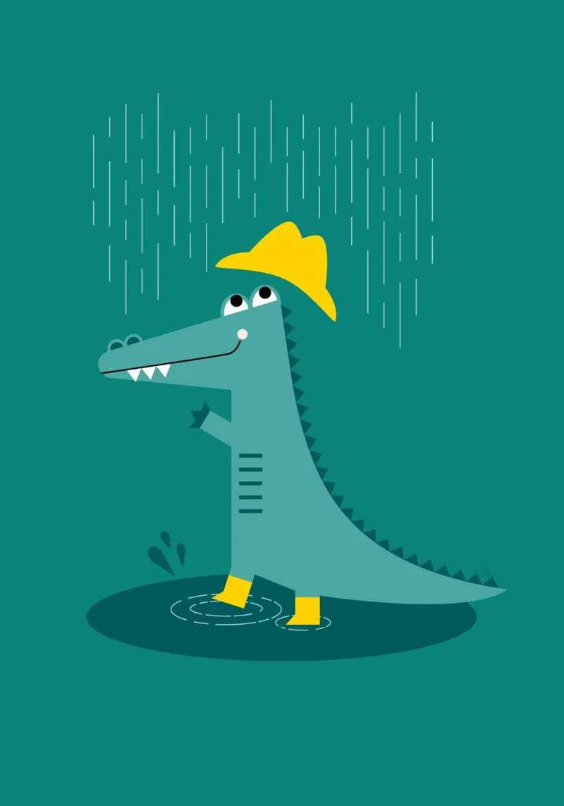Dancing in the rain Crocodile carta hahnemühle da Carolin Vonhoff