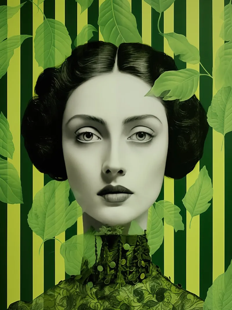 Gezicht groen canvas met Baklijst van Imagine