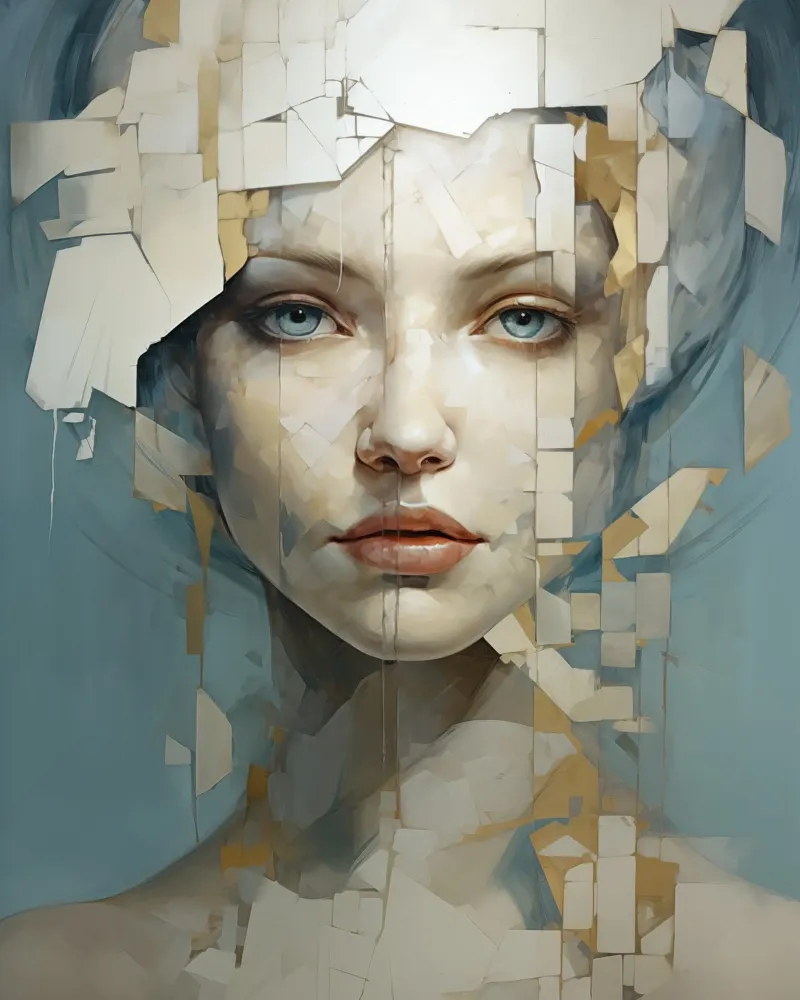 Abstract face canvas by Imagine