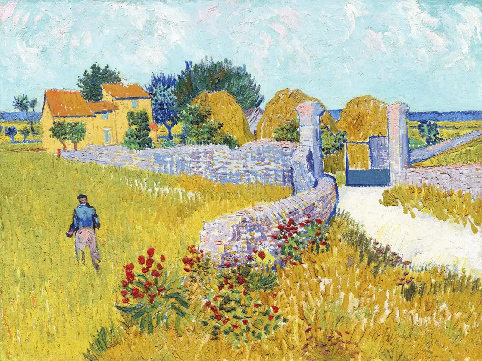 Casa colonica in Provenza di Vincent van Gogh (1888) poster con telaio in alluminio da Van Gogh Prints
