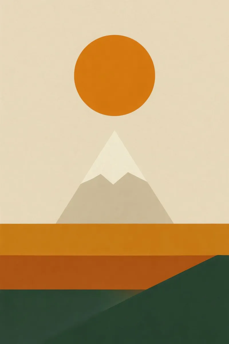 Fuji - Sole ocra su silenzio beige pellicola backlit da Affiches Soleil & Déco Lumineuse – Sunny