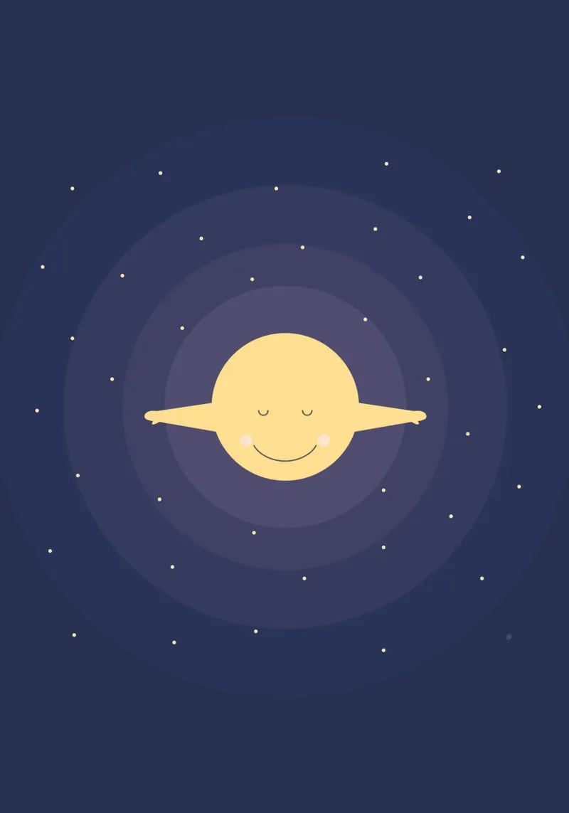 The moon looks after you canvas with Floater frame by Carolin Vonhoff