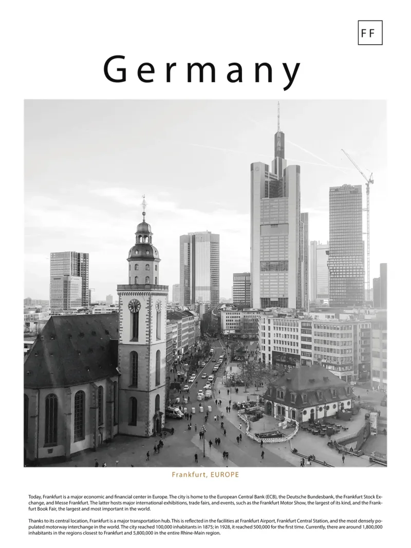 Frankfurt germany wall art hahnemühle by ✈ world in frame