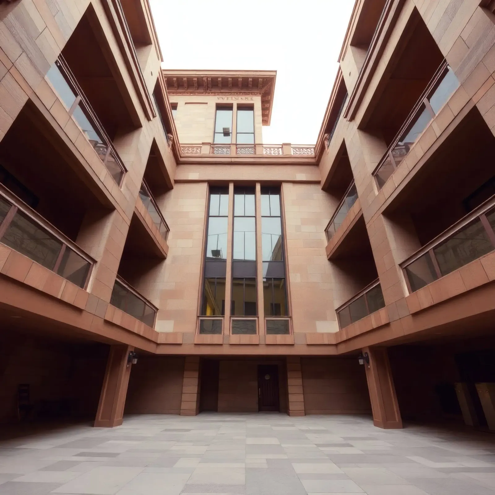 L'architettura moderna mette in mostra un cortile tranquillo pellicola backlit da DesignDoodle