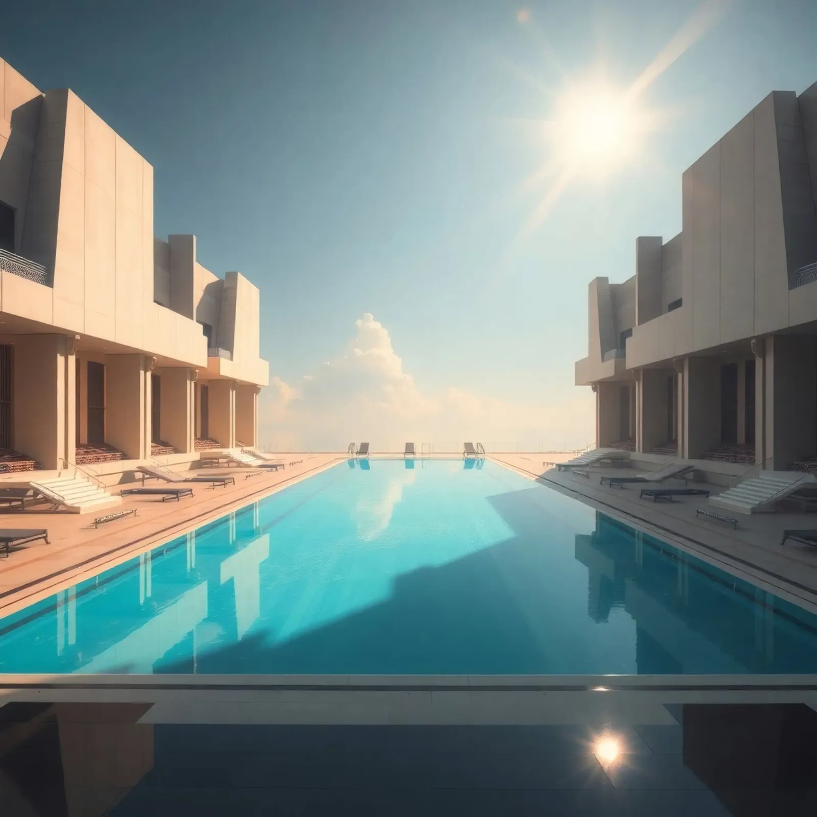 Piscina a sfioro in un resort di lusso pellicola backlit da DesignDoodle