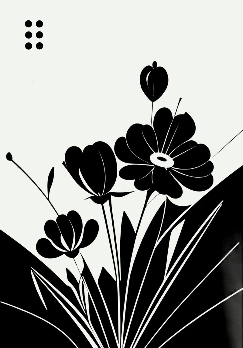 floral bauhaus black edition #005 poster de Zen Design
