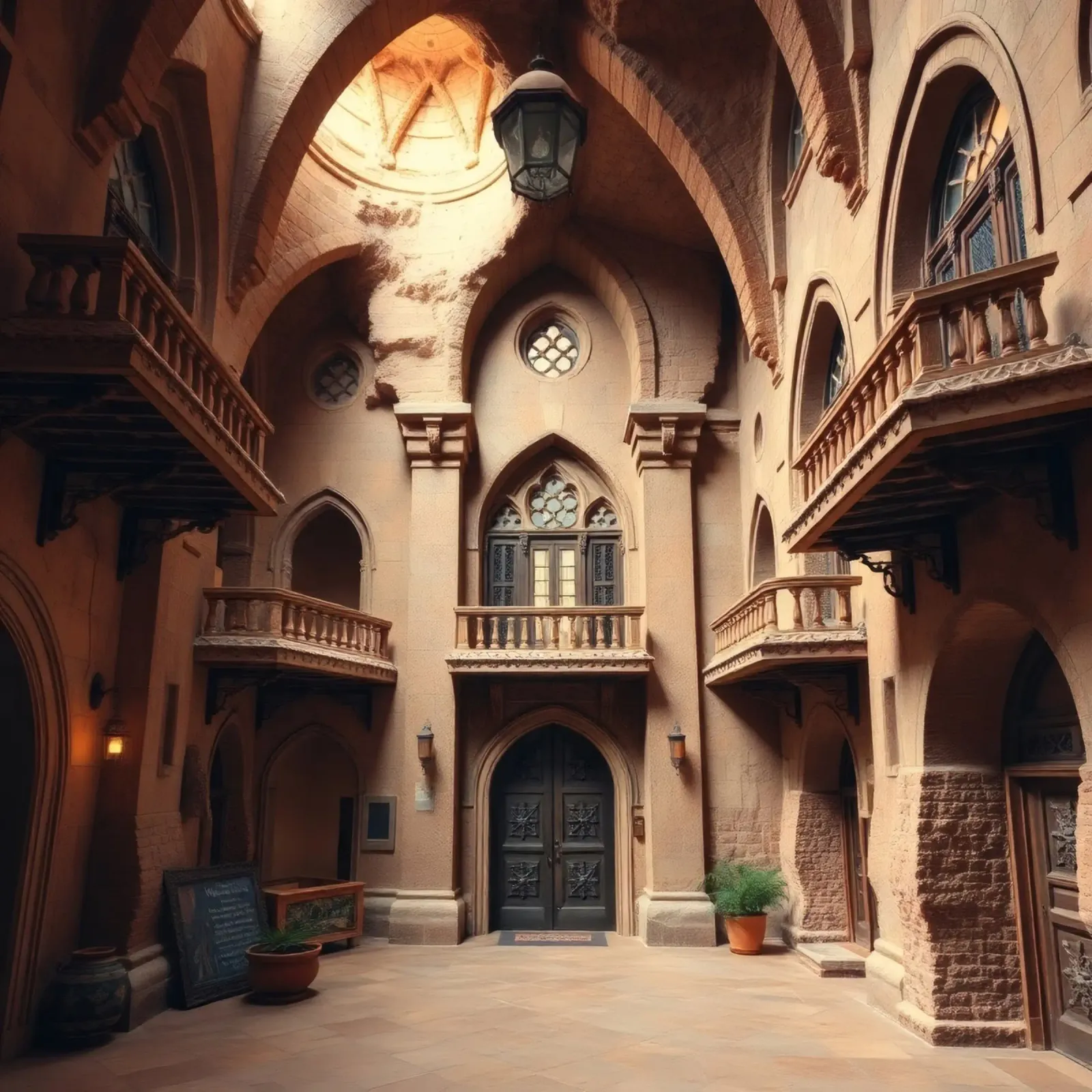 Beauté architecturale d'une ancienne cour hahnemühle de DesignDoodle