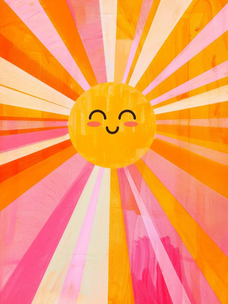 Stampa del sole, poster del sole felice, arte vibrante del sole poster con telaio in alluminio da ABC Prints
