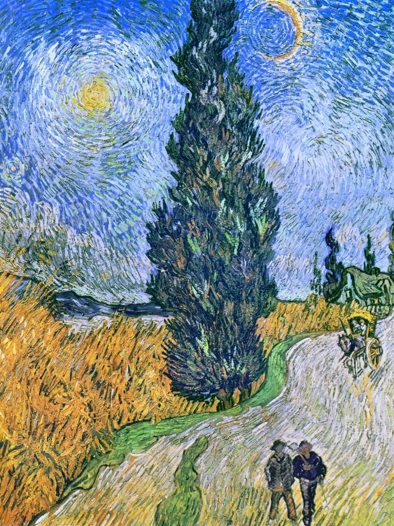 Vincent van Gogh - Straße mit Zypresse und Stern (1890) Poster von Venus Art
