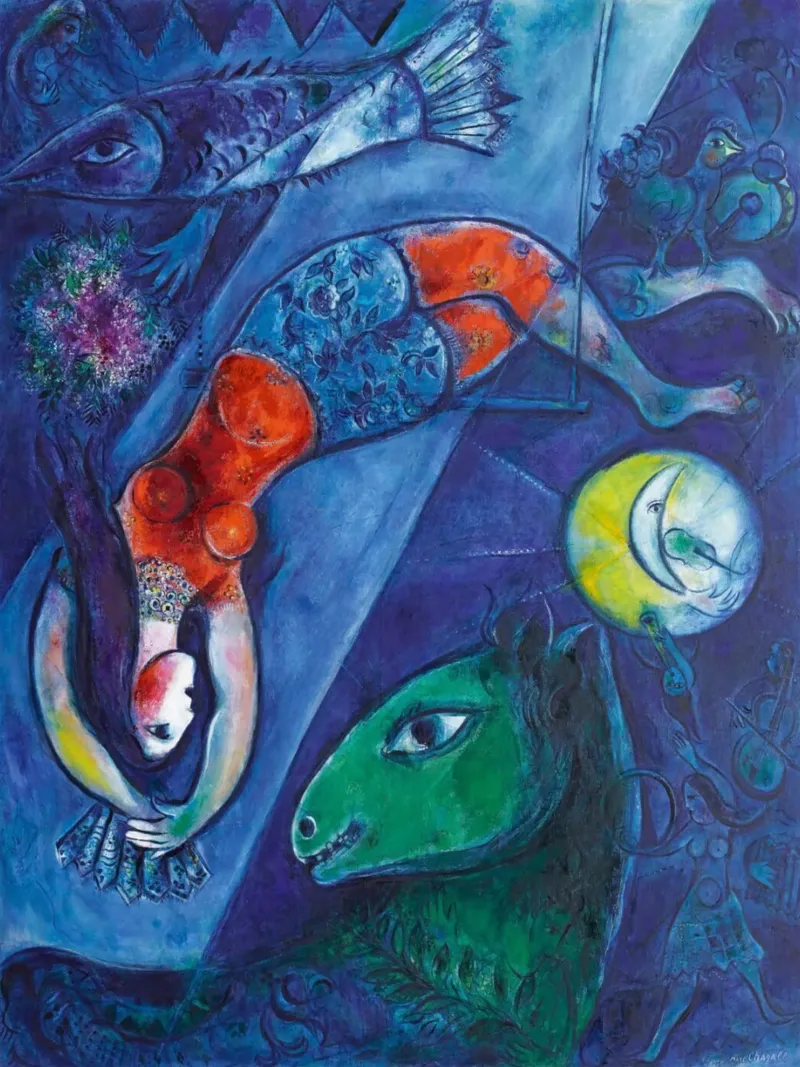 Marc Chagall Der blaue Zirkus Hahnemühle von Kunze Gallery