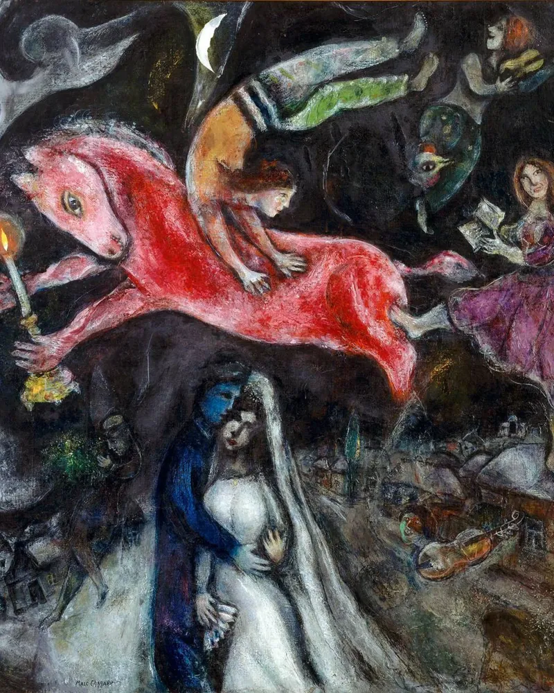 Marc Chagall Un cavallo rosso pellicola backlit da Kunze Gallery