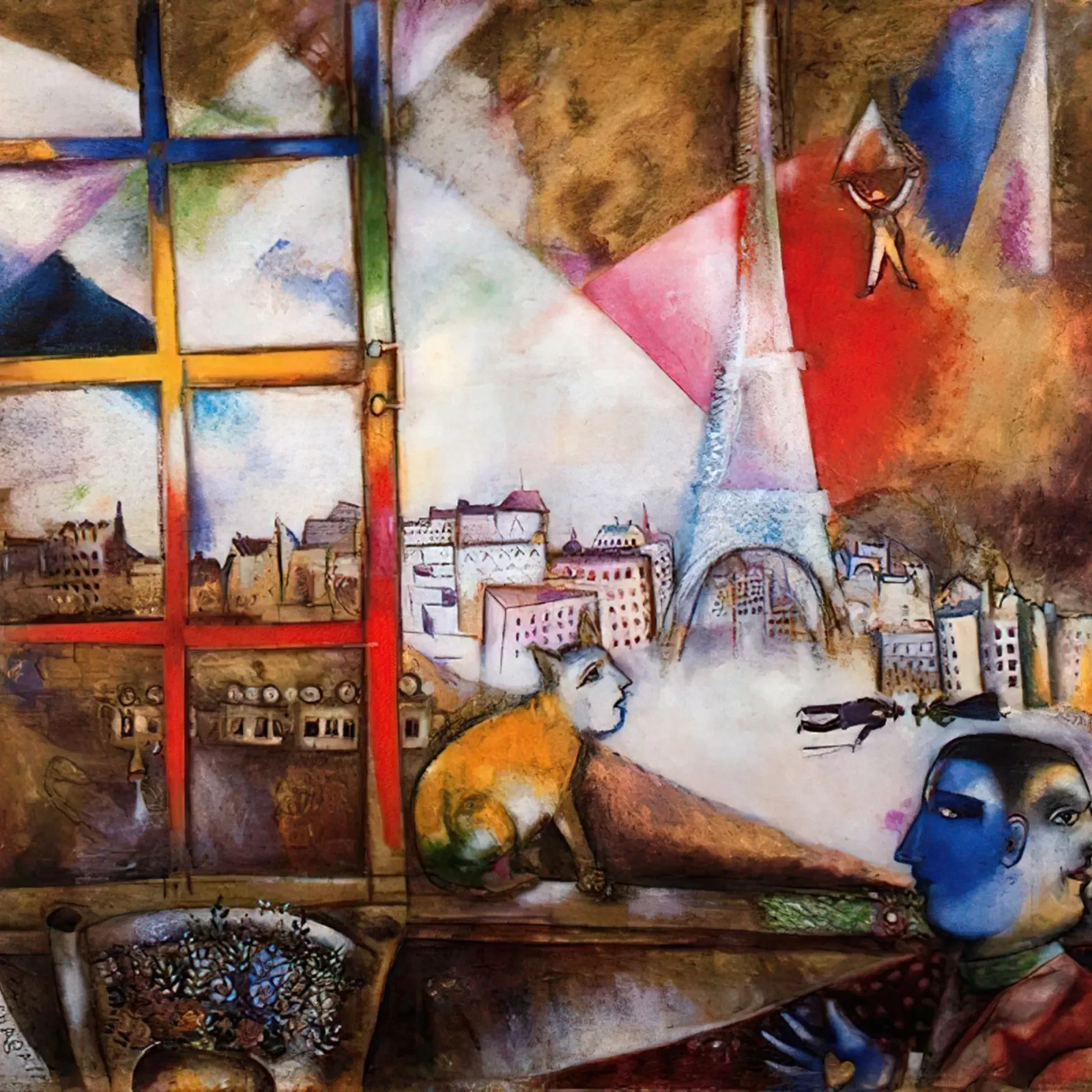 Marc Chagall Paris Through The Window canvas by Kunze Gallery