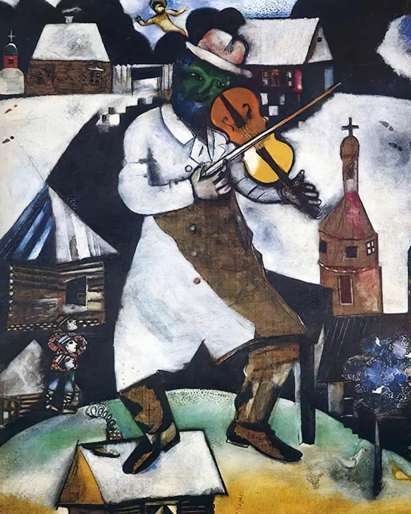 Marc Chagall The Fiddler canvas by Kunze Gallery