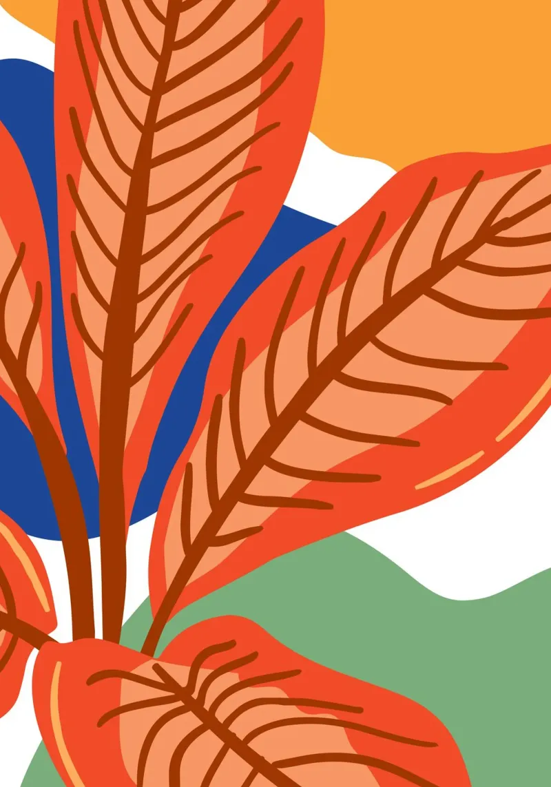Abstract leaves tela con Cornice a cassetta da LisaArtes