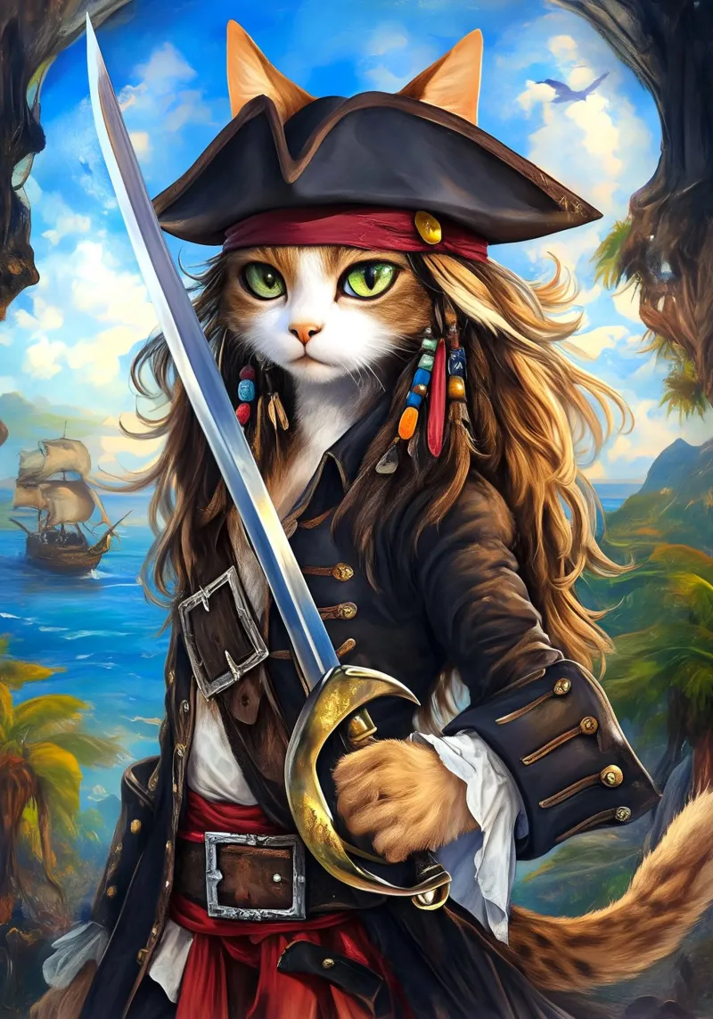 Gatto pirata pellicola backlit da Fleur de Lys