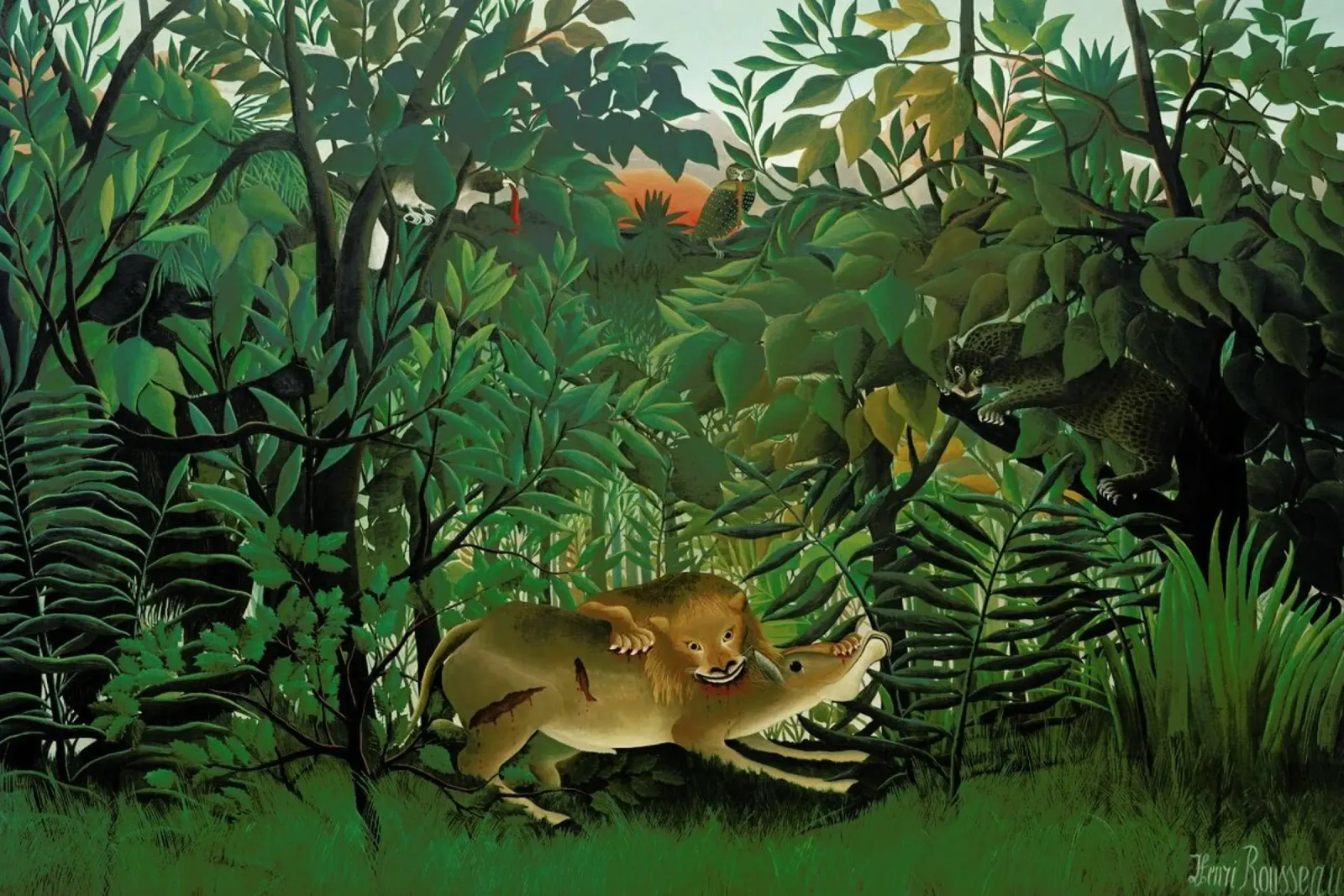 Rousseau - The Hungry Lion pellicola backlit da ARTOTHEK