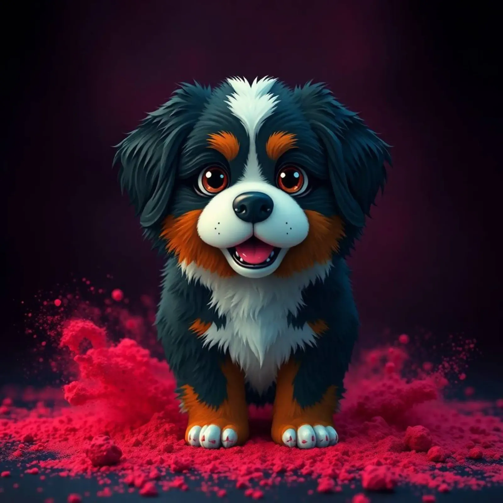 The colorful Bernese Mountain Dog #2 canvas by Yumis.Beargang.and.Me