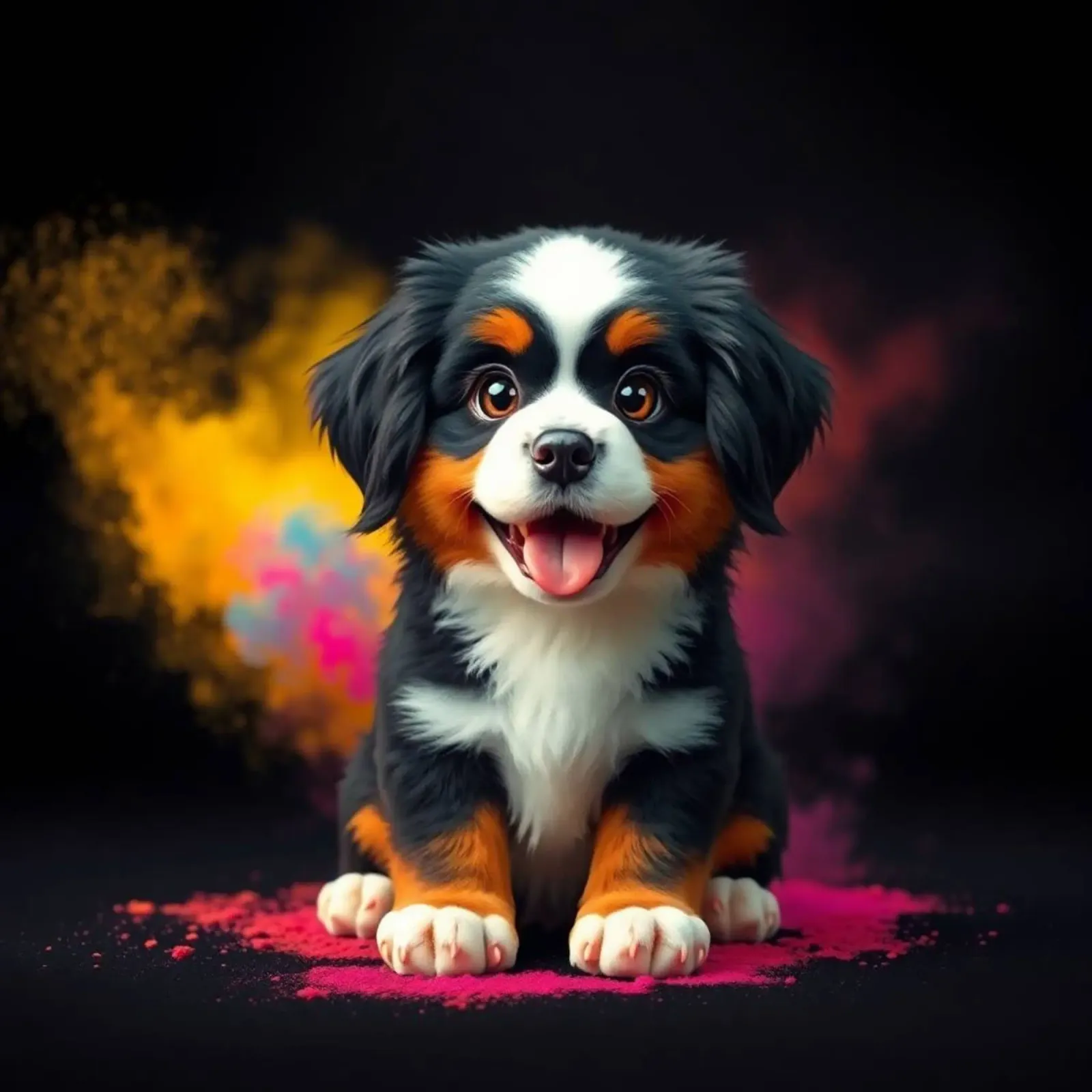 The colorful Bernese Mountain Dog #3 hahnemühle by Yumis.Beargang.and.Me