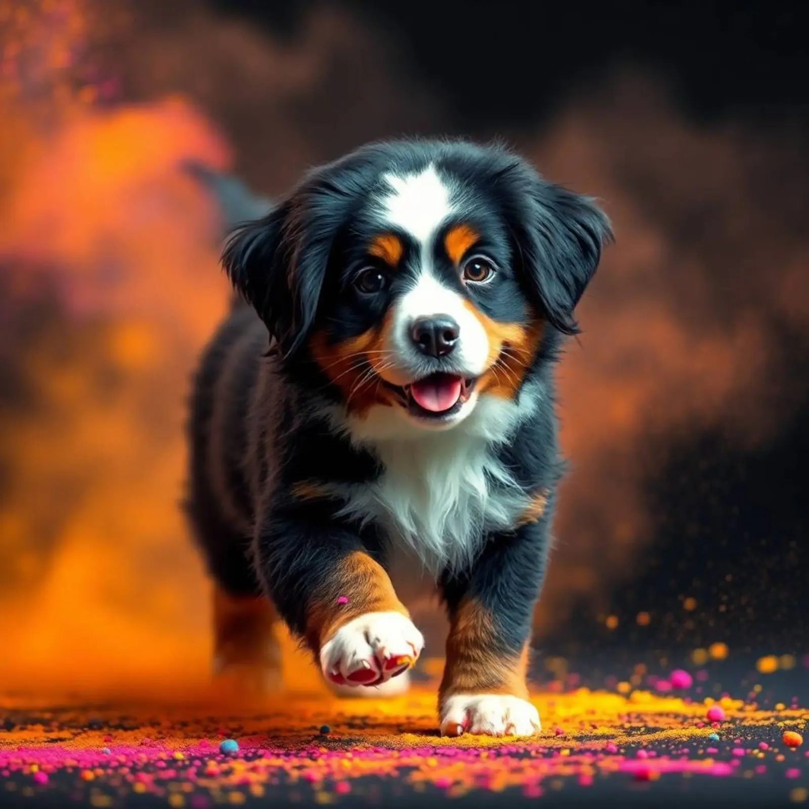 The colorful Bernese Mountain Dog #4 canvas by Yumis.Beargang.and.Me