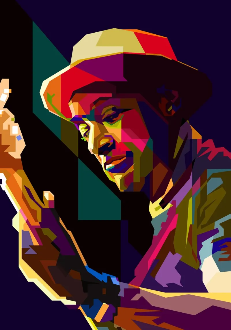 Marcus Miller Musicista di basso jazz WPAP Trending Now carta hahnemühle da Artkreator