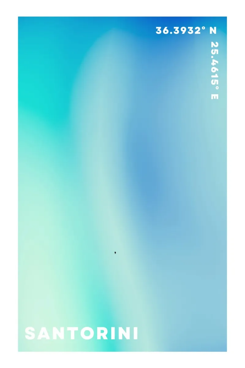 Blaue Aura, Gradient Wandkunst, Aura Poster Ozean Leinwand mit Schattenfugenrahmen von Dreamscape