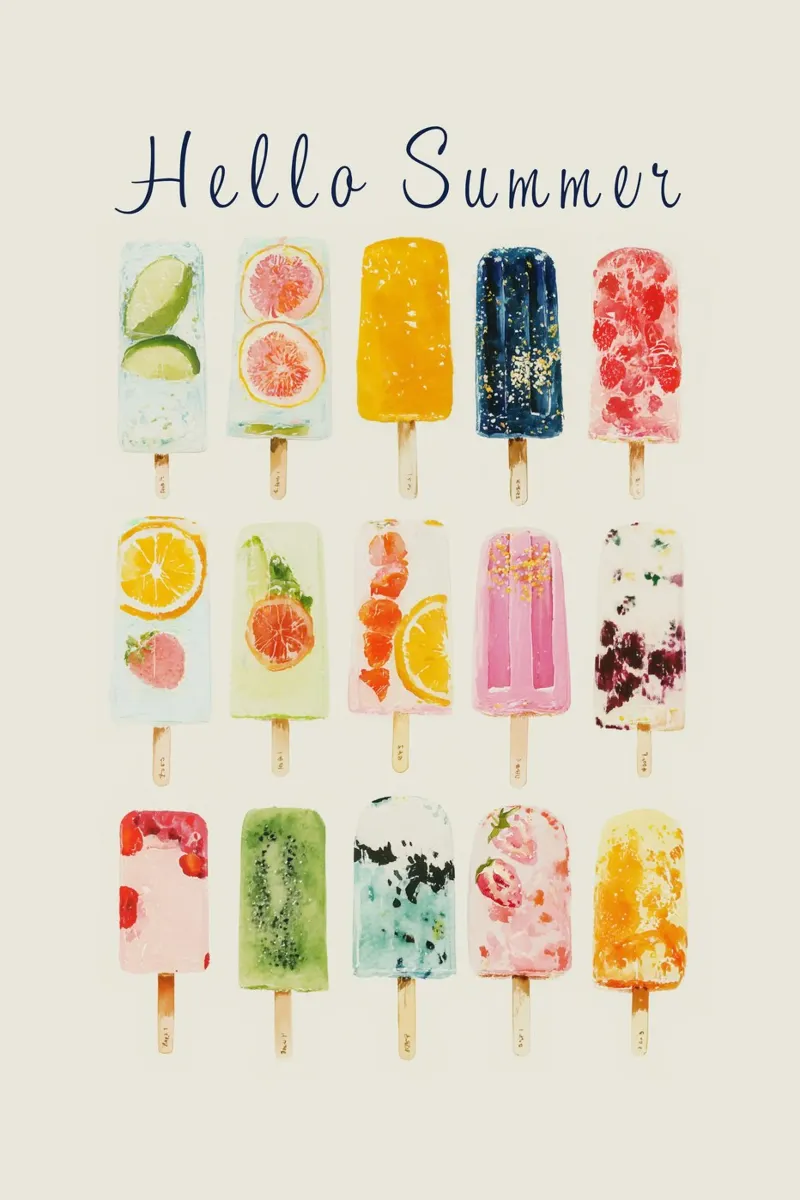 Helado veraniego afrutado metacrilato de Carinaprint