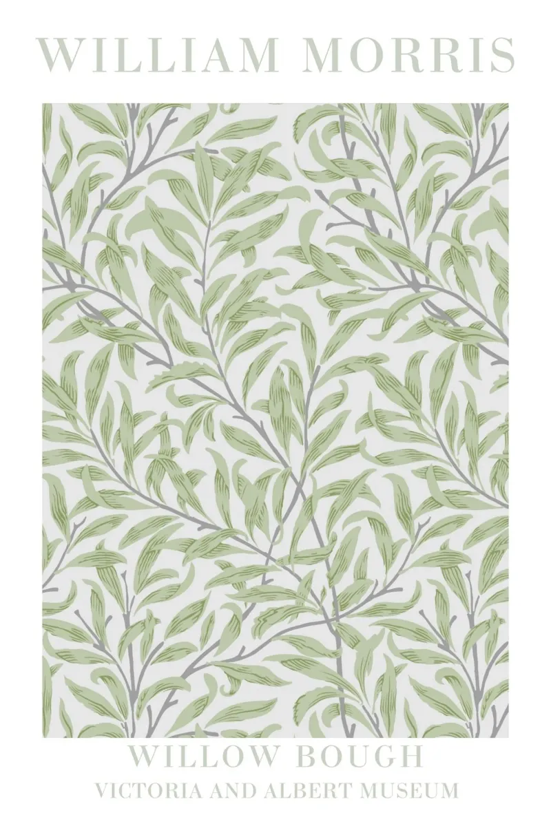William Morris Green Botanical Print, Nature Wall Art canvas by ArtHaus