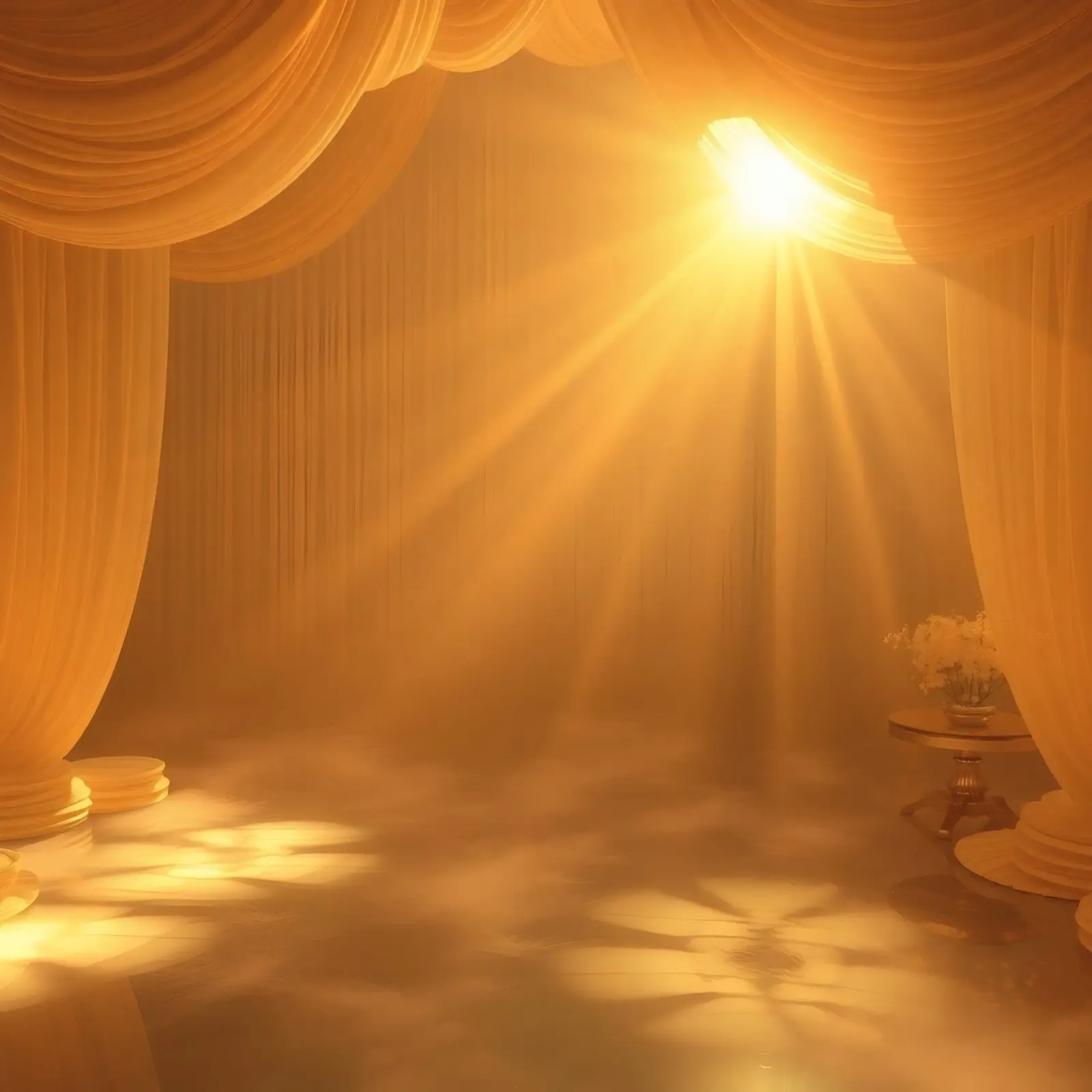La luce dorata del sole filtra attraverso i morbidi tendaggi alluminio dibond da DesignDoodle