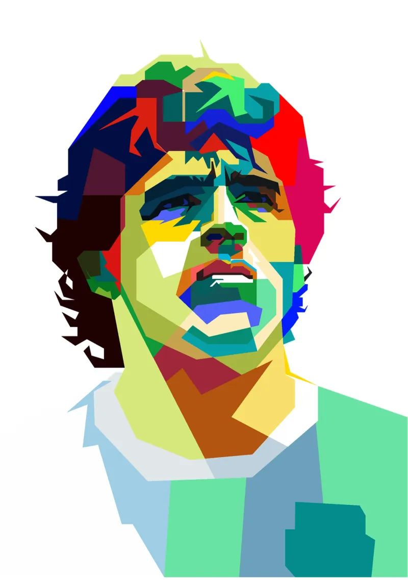 Maradona Leggendario Calcio WPAP Trending Now alluminio dibond da Artkreator