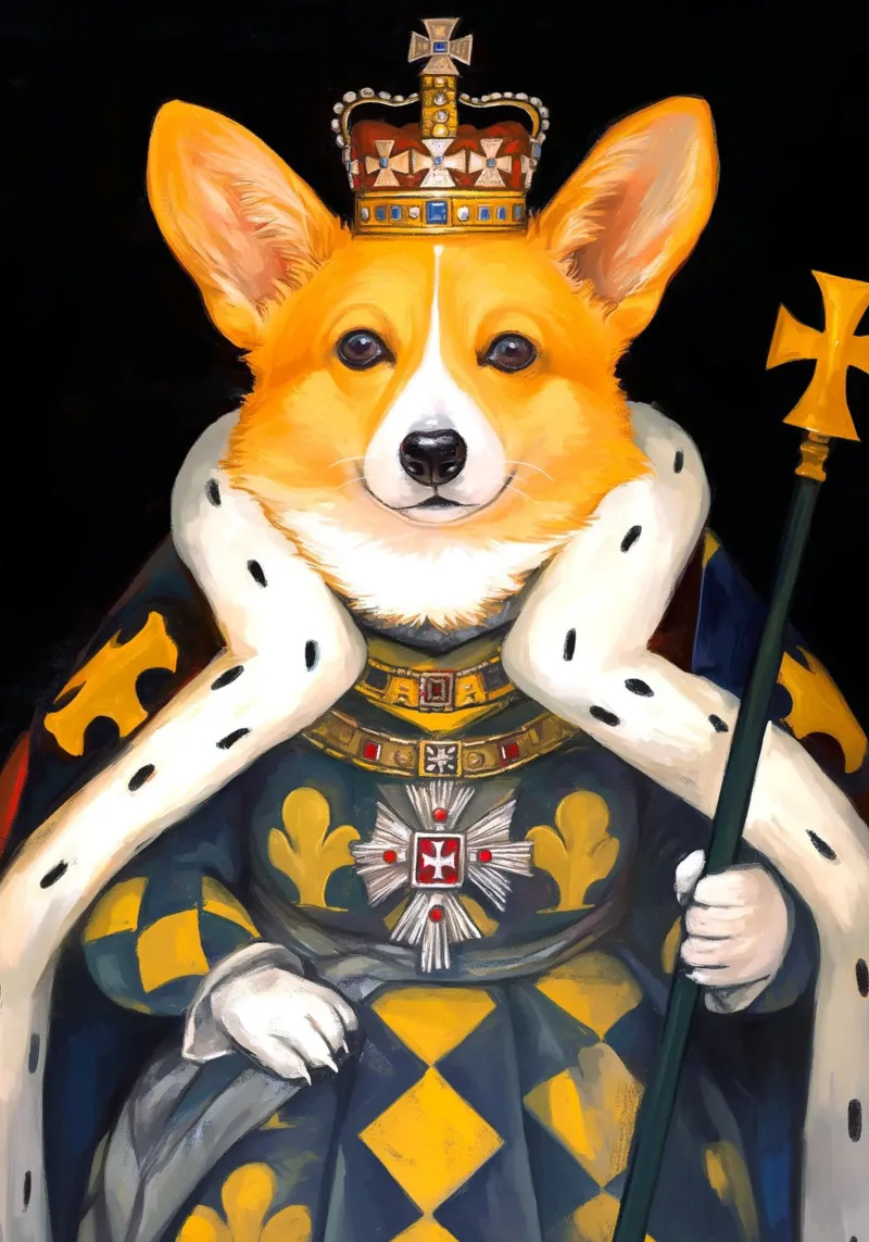 Royal Corgi Dog pellicola backlit da Fleur de Lys