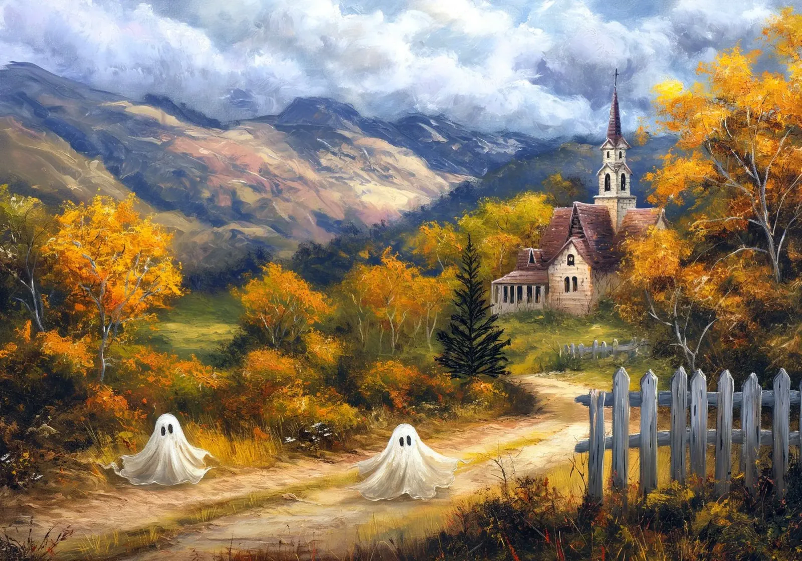 Fantasma d'autunno poster con telaio in plastica da Fleur de Lys