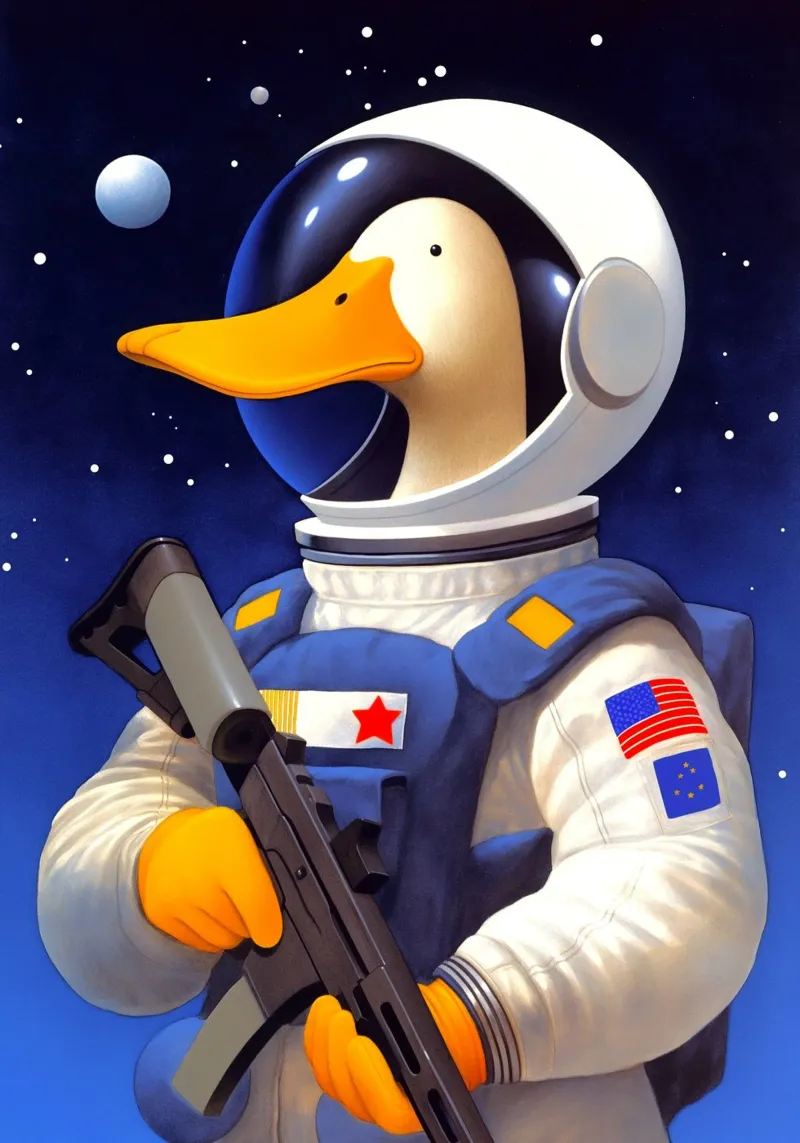 Anatra astronauta plexiglass da Fleur de Lys