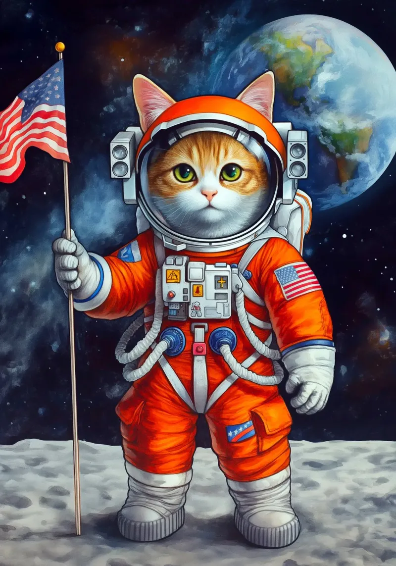 Gatto astronauta pellicola backlit da Fleur de Lys