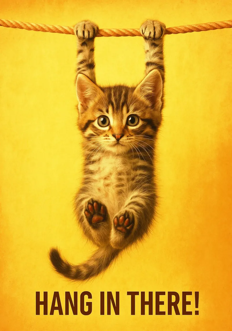 Funny Hang in There Cat canvas by the gindils