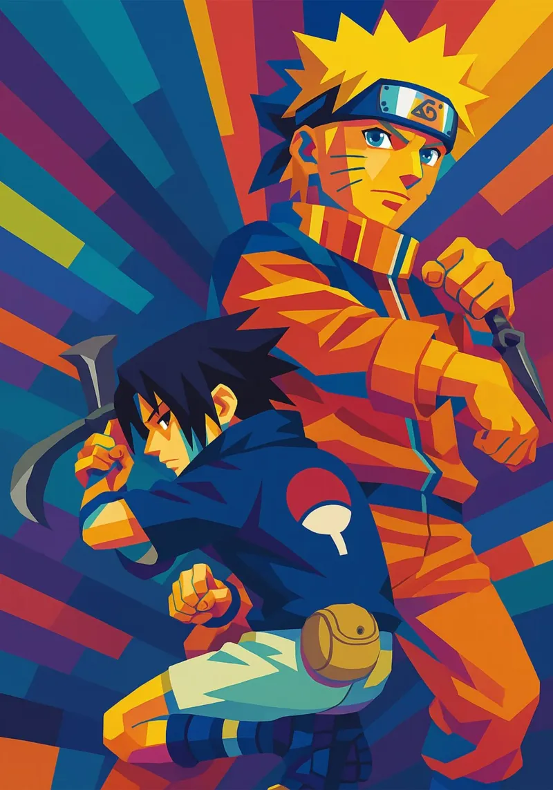 Naruto And Sasuke pellicola backlit da HopeStudio
