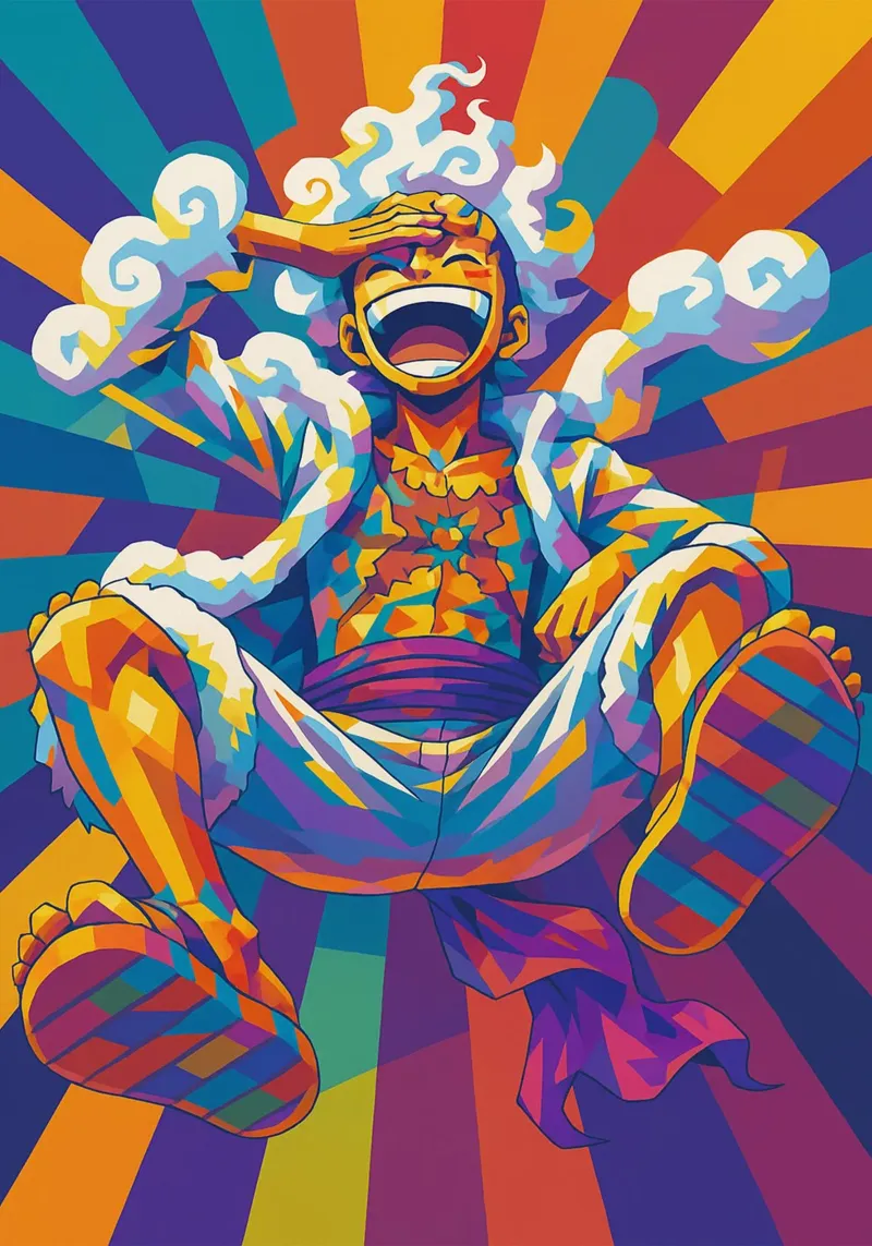 Luffy Gear 5 pellicola backlit da HopeStudio
