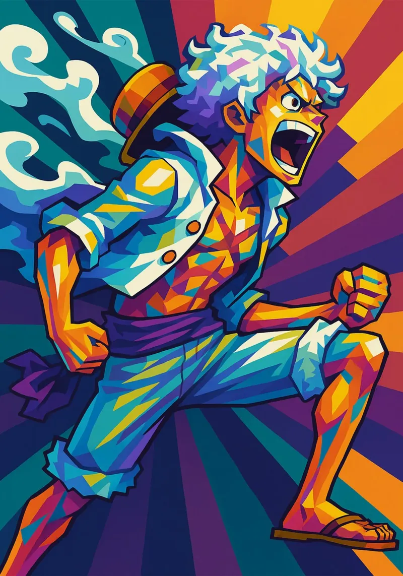 Luffy Gear 5 pellicola backlit da HopeStudio