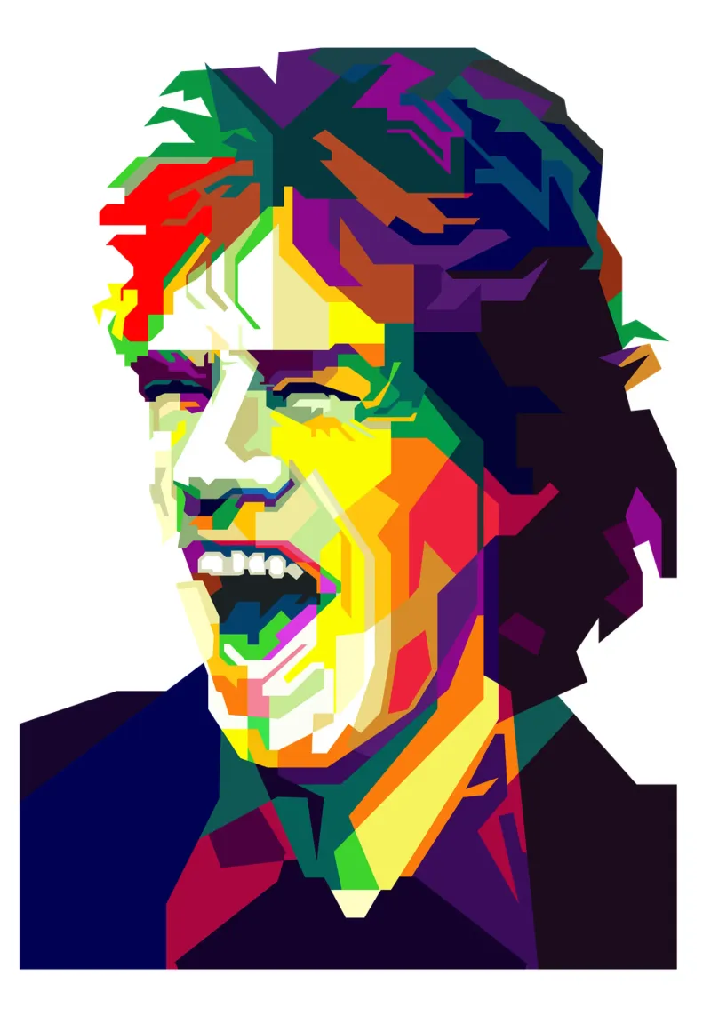 Mick Jagger Icona del Rock WPAP Trending Now pellicola backlit da Artkreator