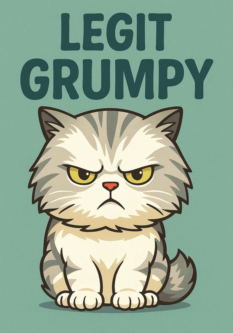 Un vrai chat grincheux poster de the gindils
