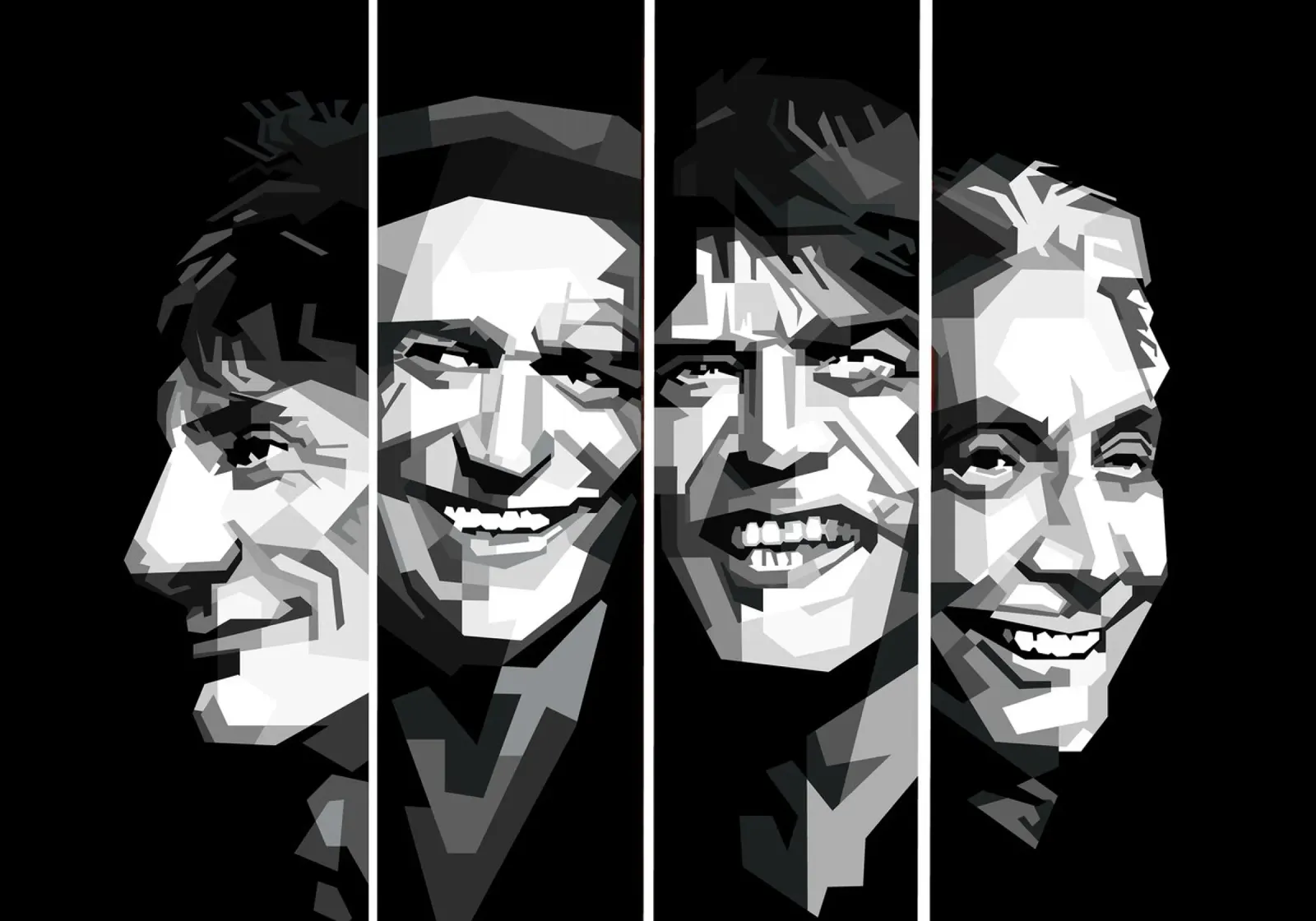La rock band dei Rolling Stones di tendenza ora pellicola backlit da Artkreator